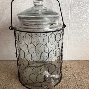 Farmhouse Decor Glass Drink Dispenser